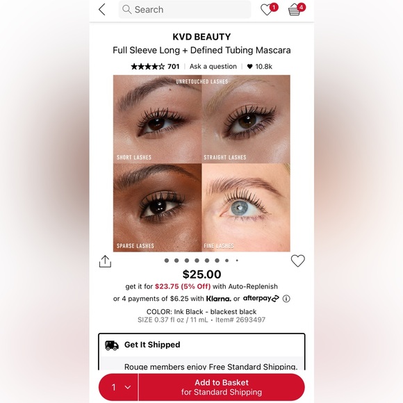 KVD Full Sleeve Mascara - Picture 2 of 2